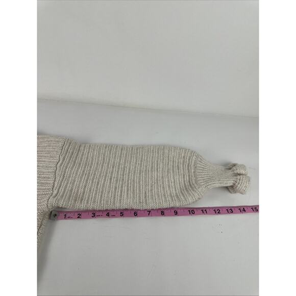 Madewell Wool Blend Chunky Pullover Ruffle Cream Sweater Women's Small - Picture 6 of 8